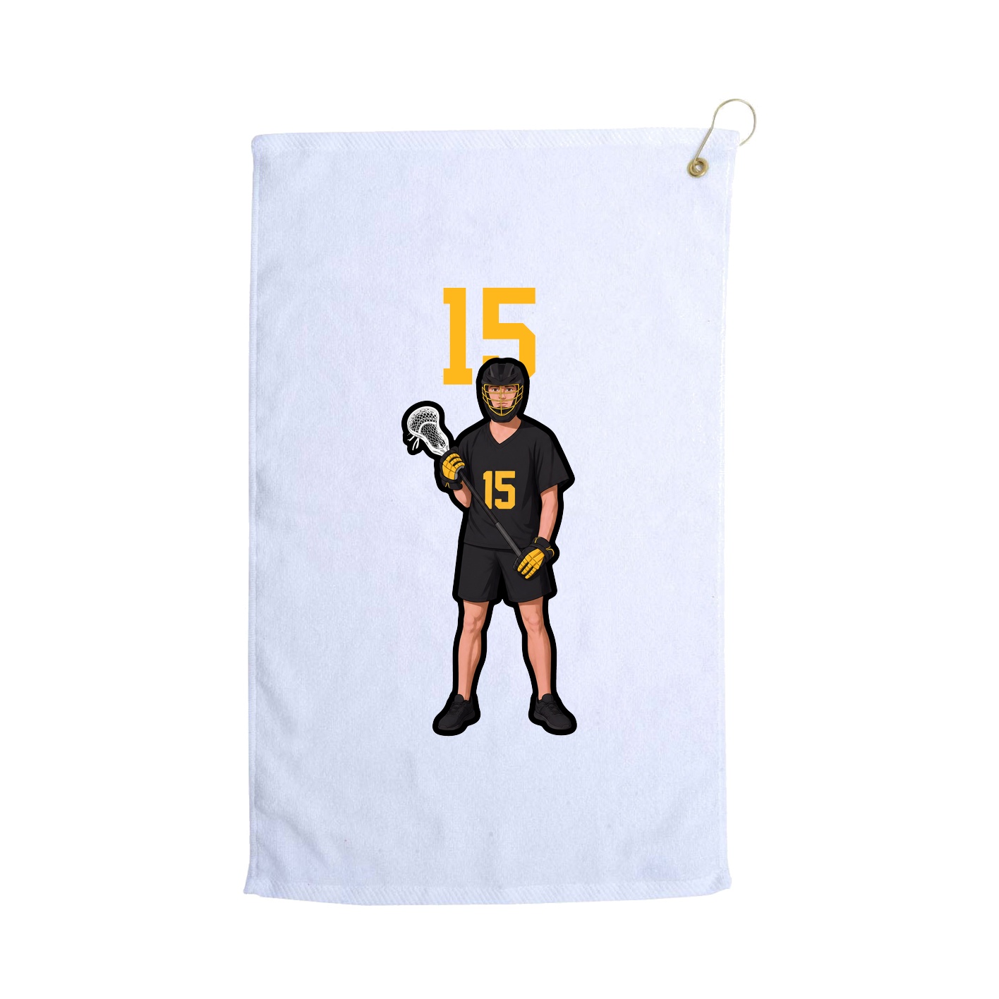 Golf Towel — Number Top in White