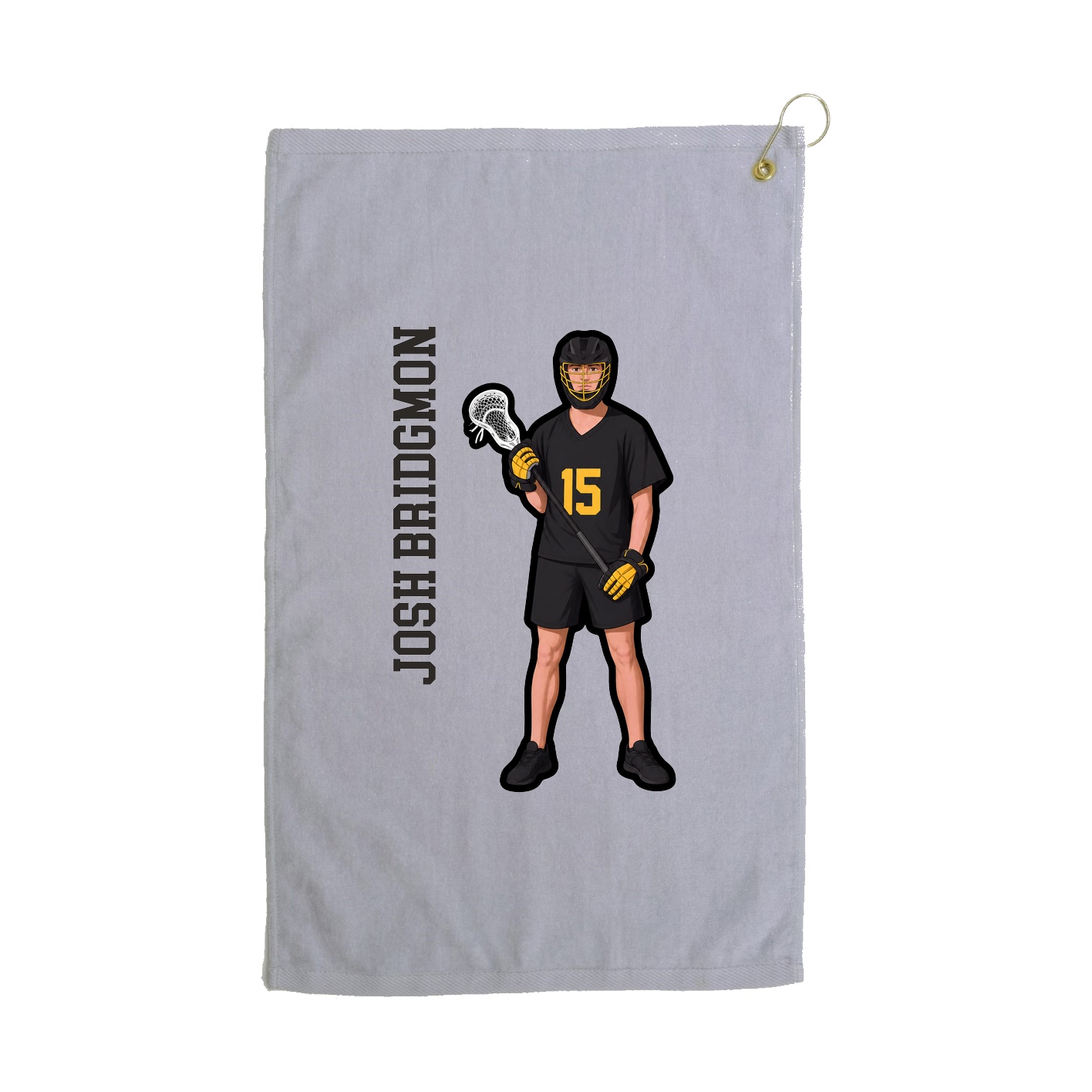 Golf Towel — Name Vertical in Grey