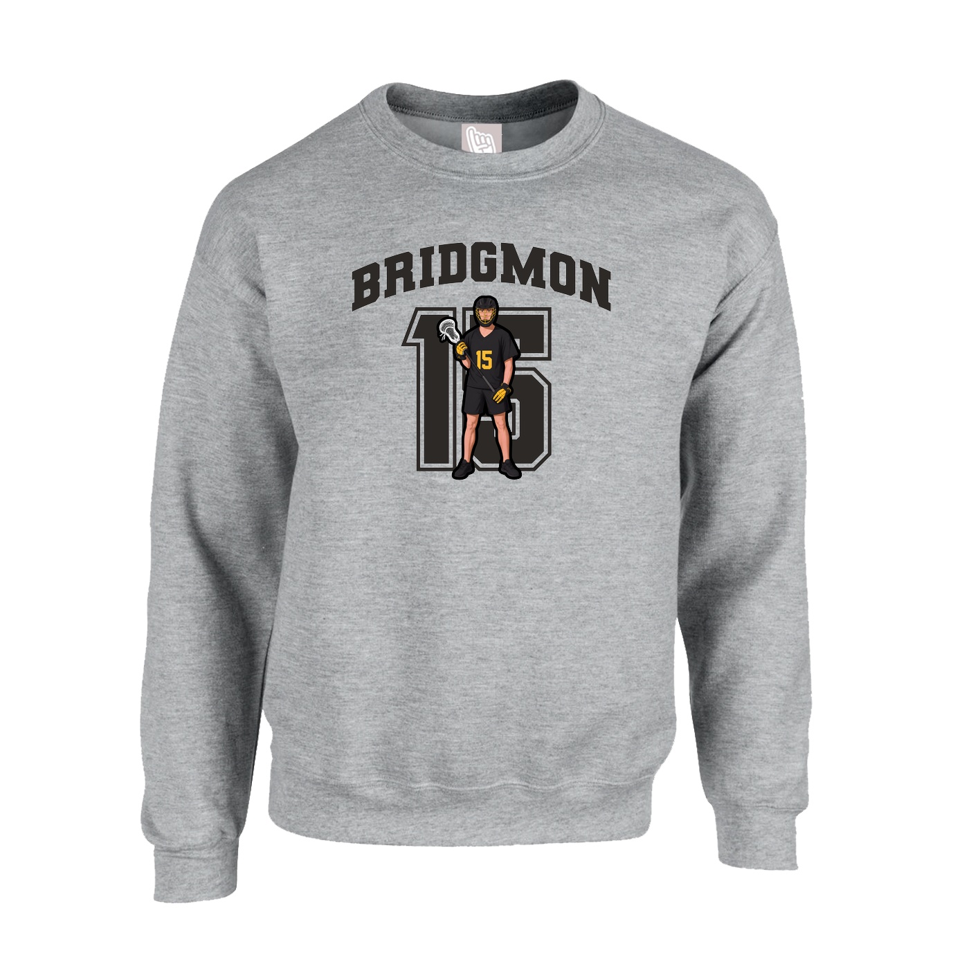 Fleece Crew — Number in Grey