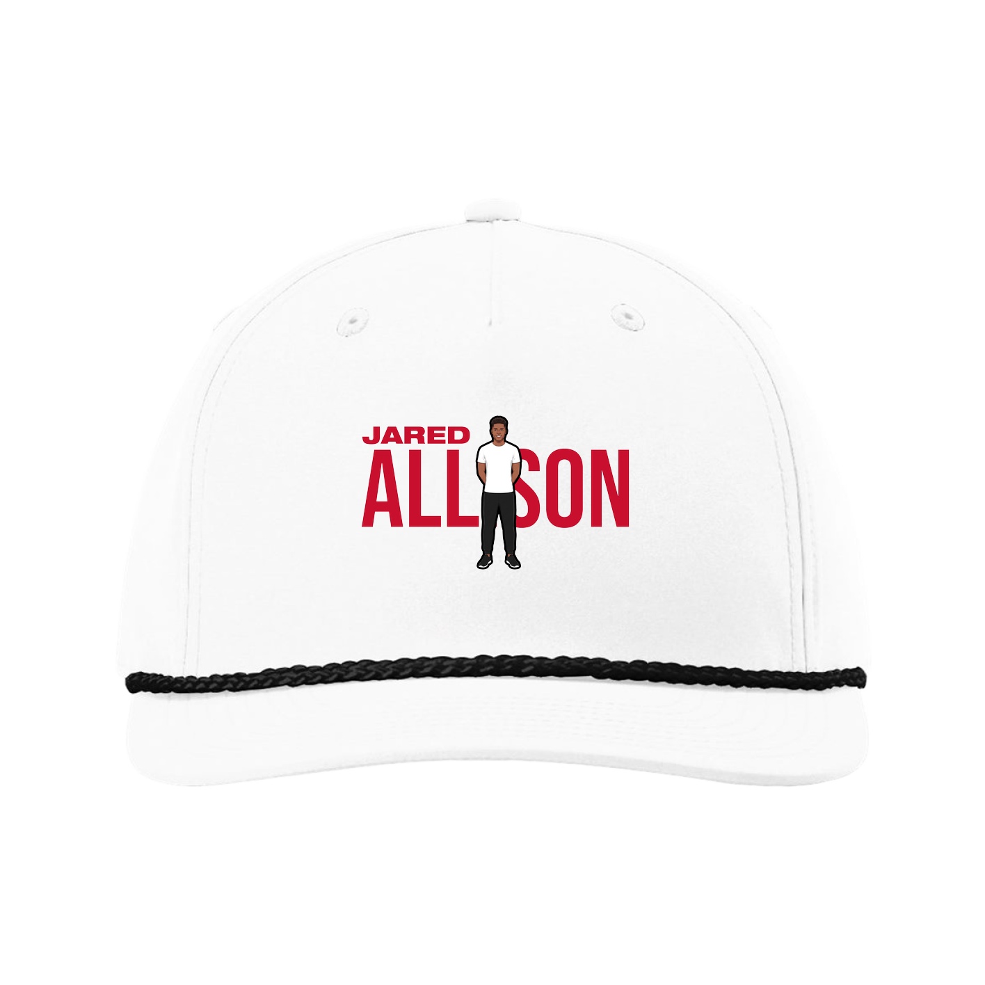 Five-Panel Classic Rope Cap — Player Name in White
