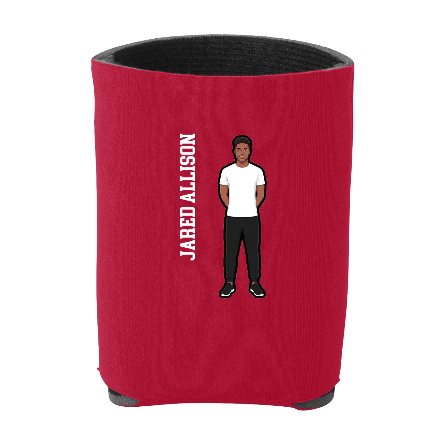 Can Holder — Name Vertical in Red