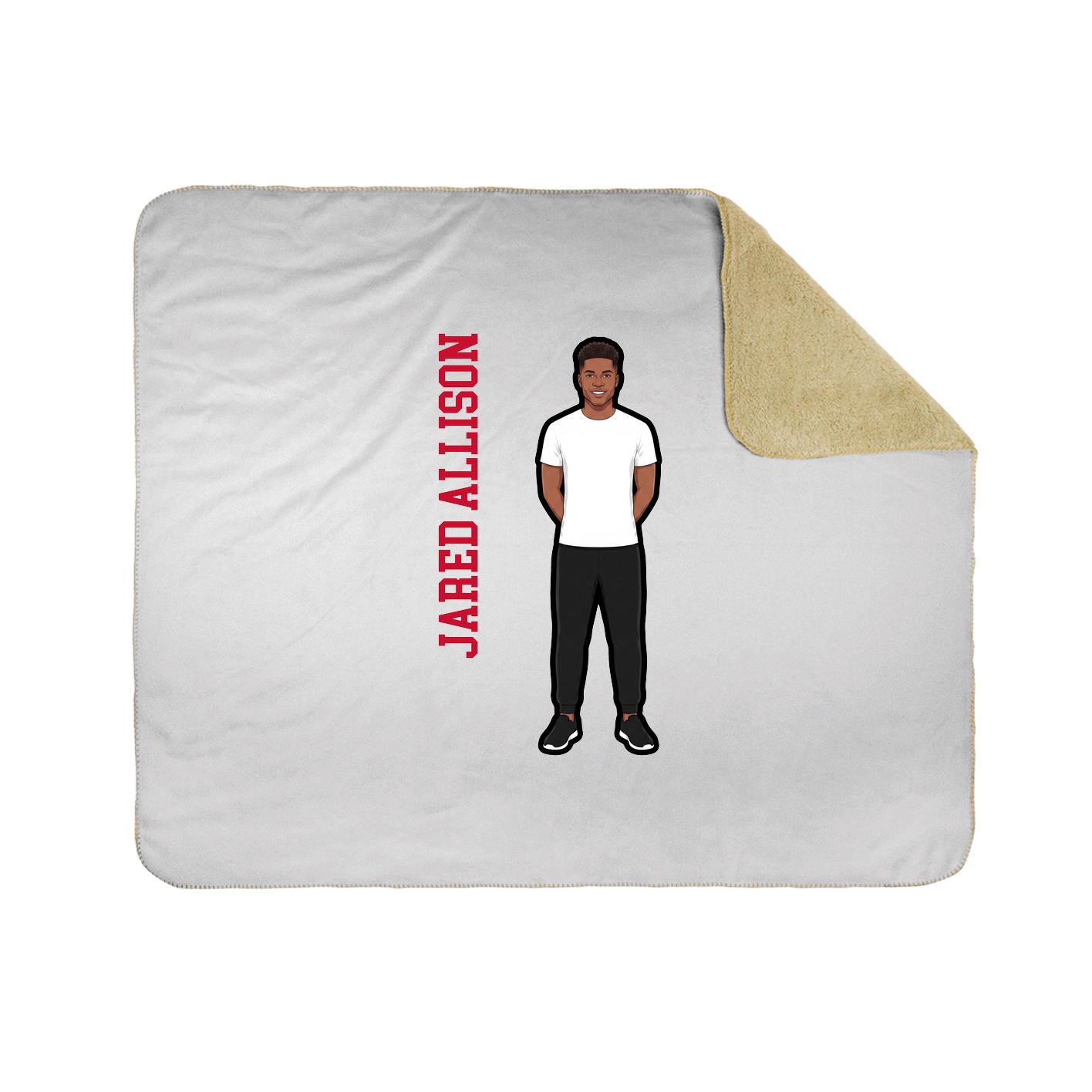 Throw Blanket — Name Vertical in White