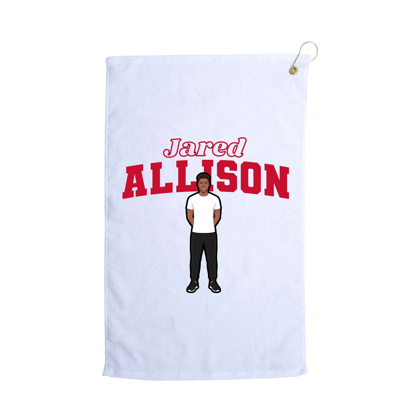 Golf Towel — Name Arch in White