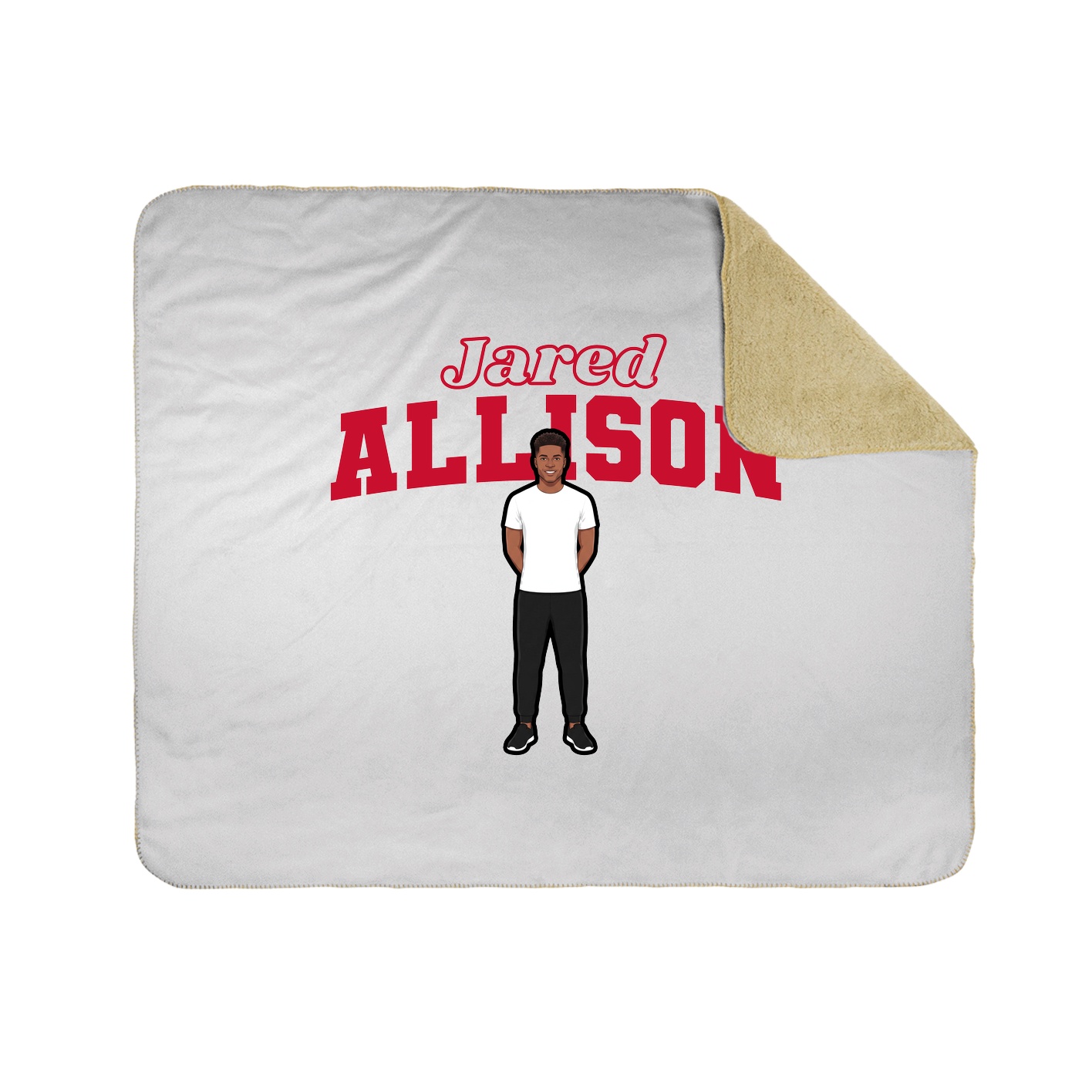 Throw Blanket — Name Arch in White