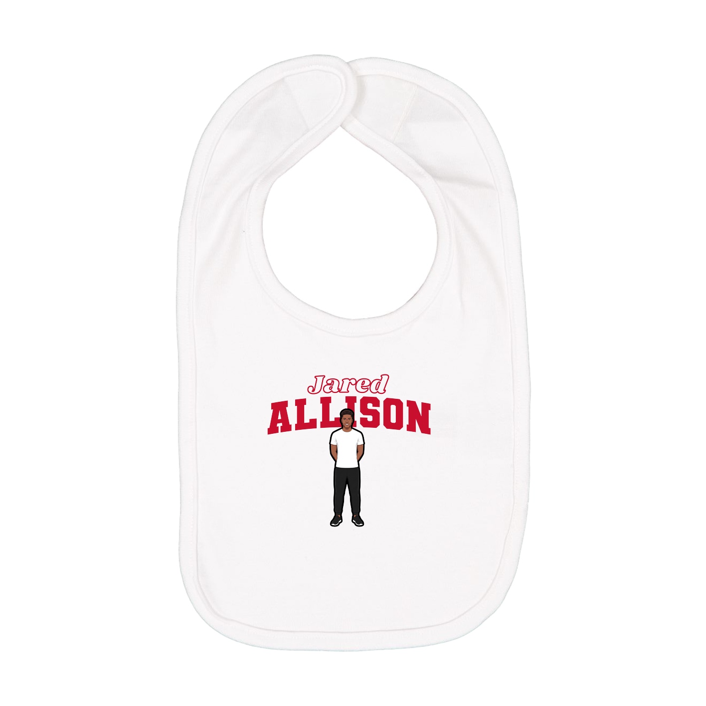 Infant Bib — Name Arch in White
