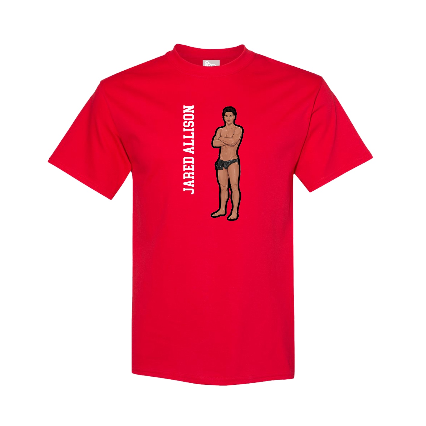 Youth Tee — Name Vertical in Red
