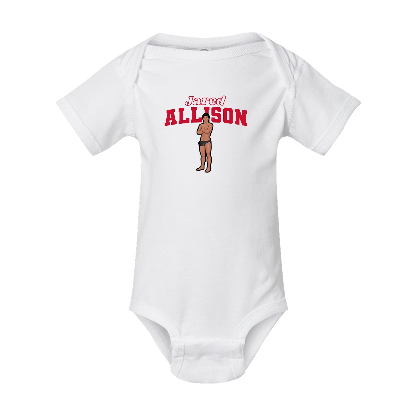 Baby Onesie — Name Arch in White