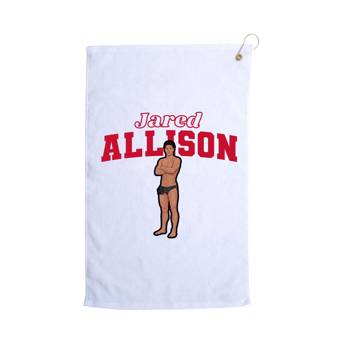 Golf Towel — Name Arch in White