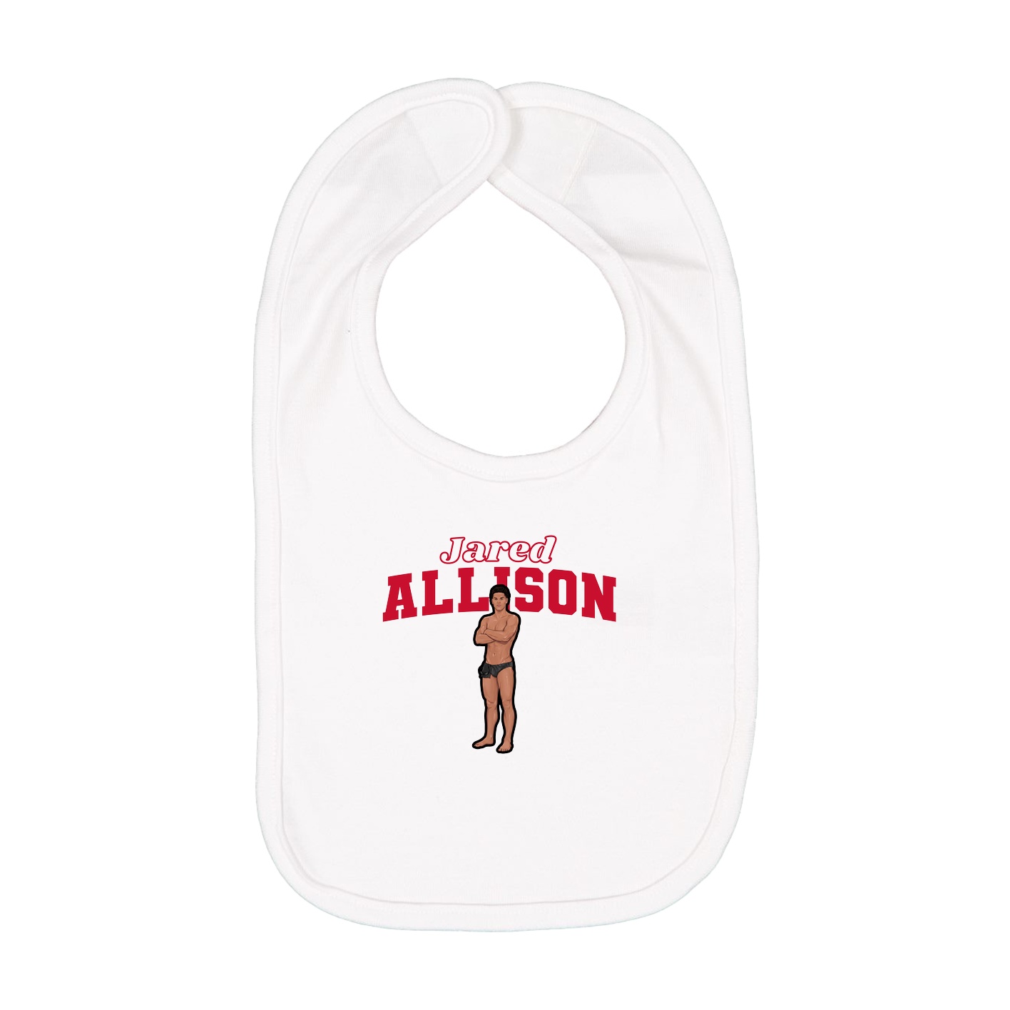 Infant Bib — Name Arch in White