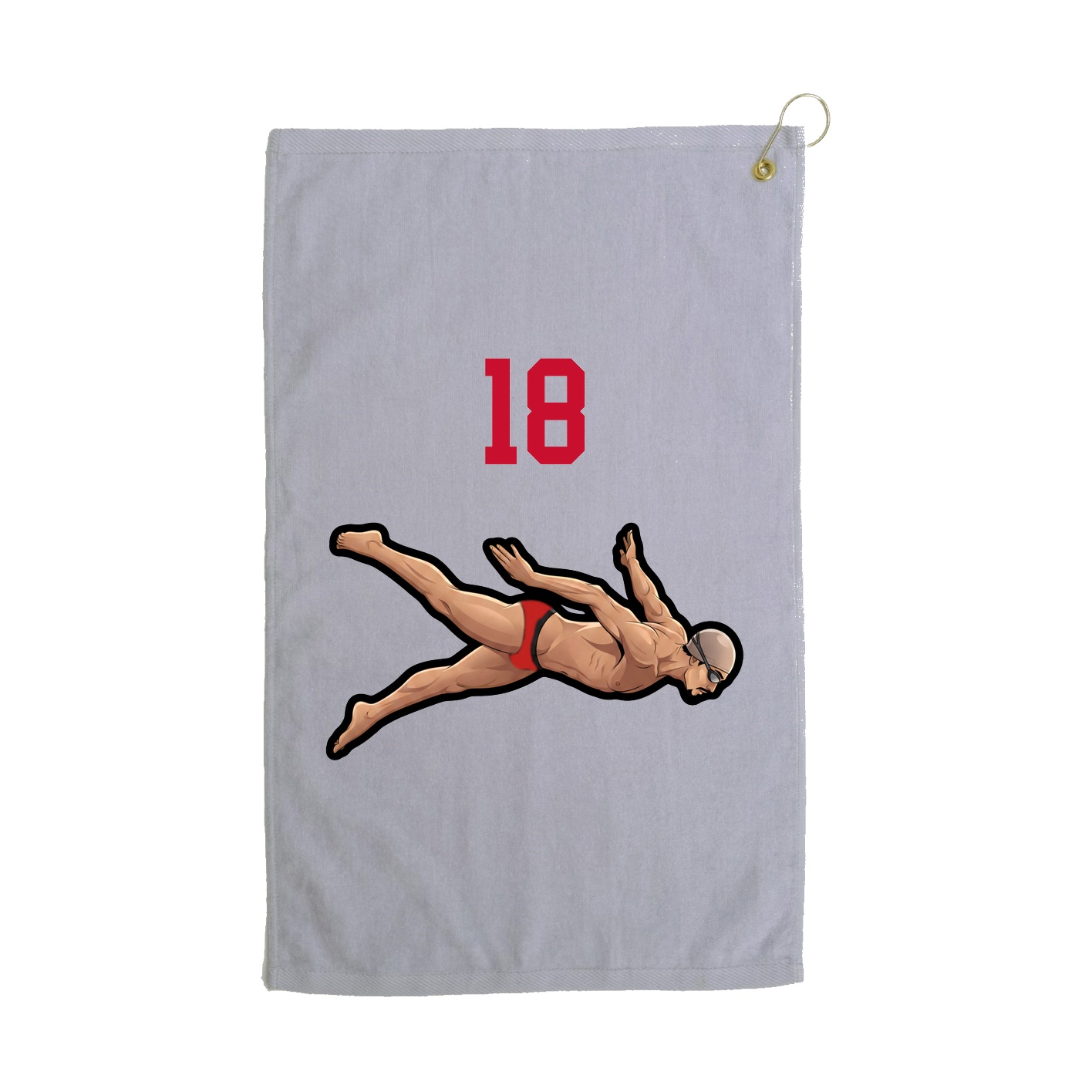 Golf Towel — Number Top in Grey