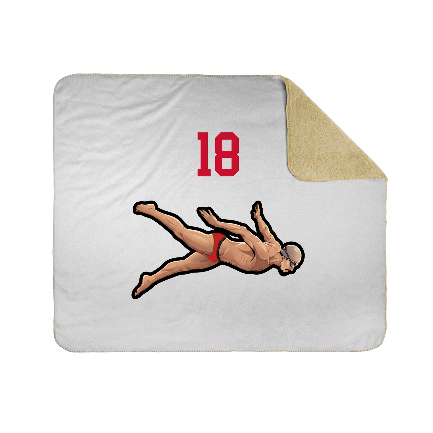 Throw Blanket — Number Top in White