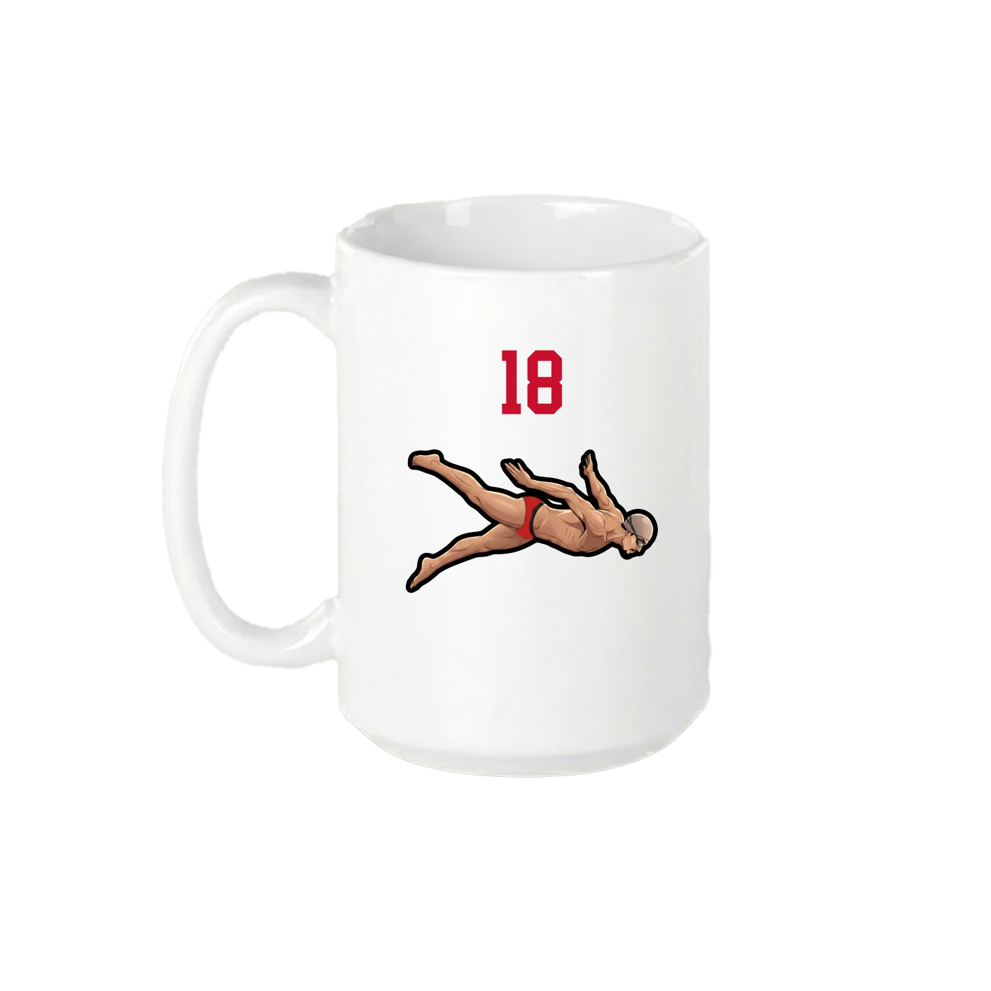 15oz Coffee Mug — Number Top in White