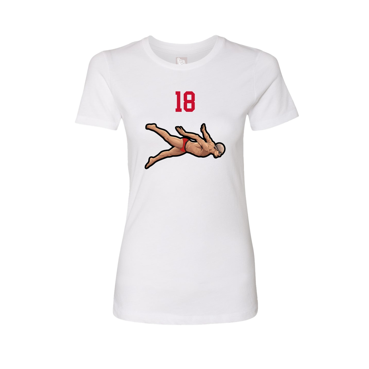 Womens Tee — Number Top in White