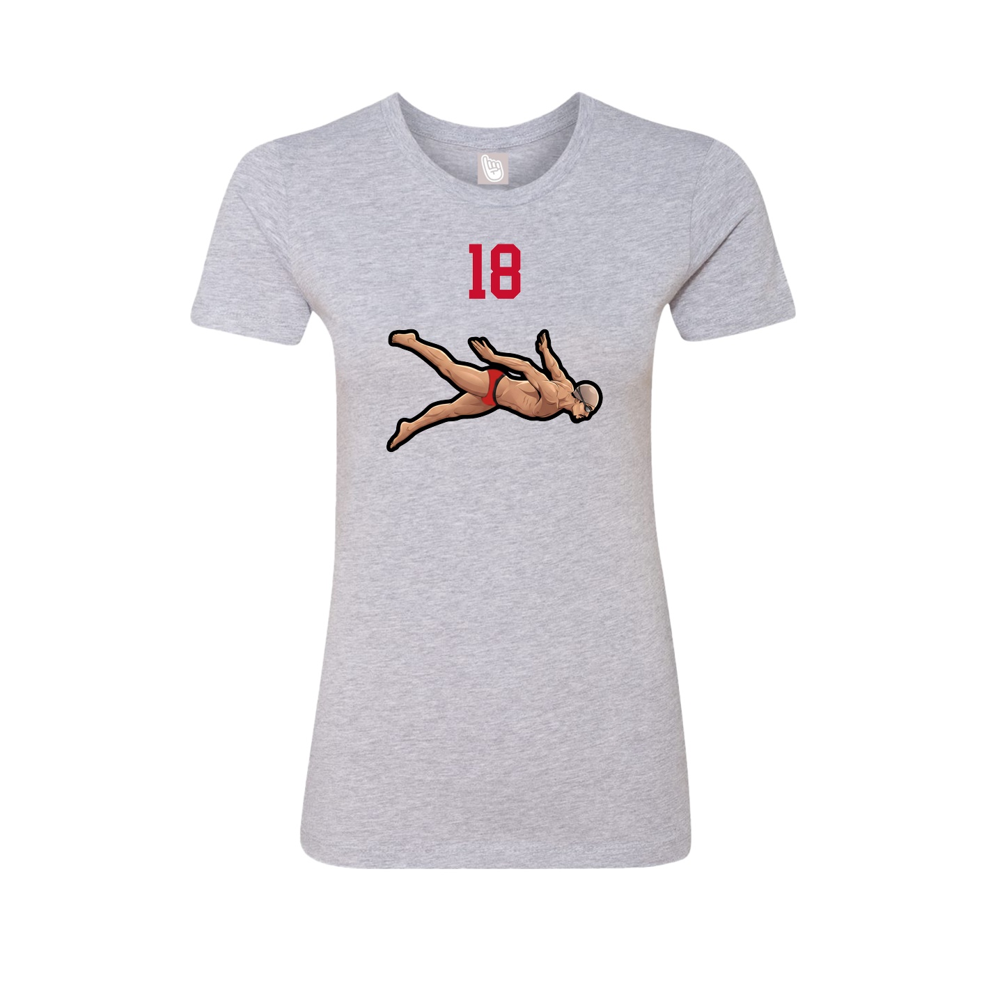 Fitted Women's Tee — Number Top in Grey