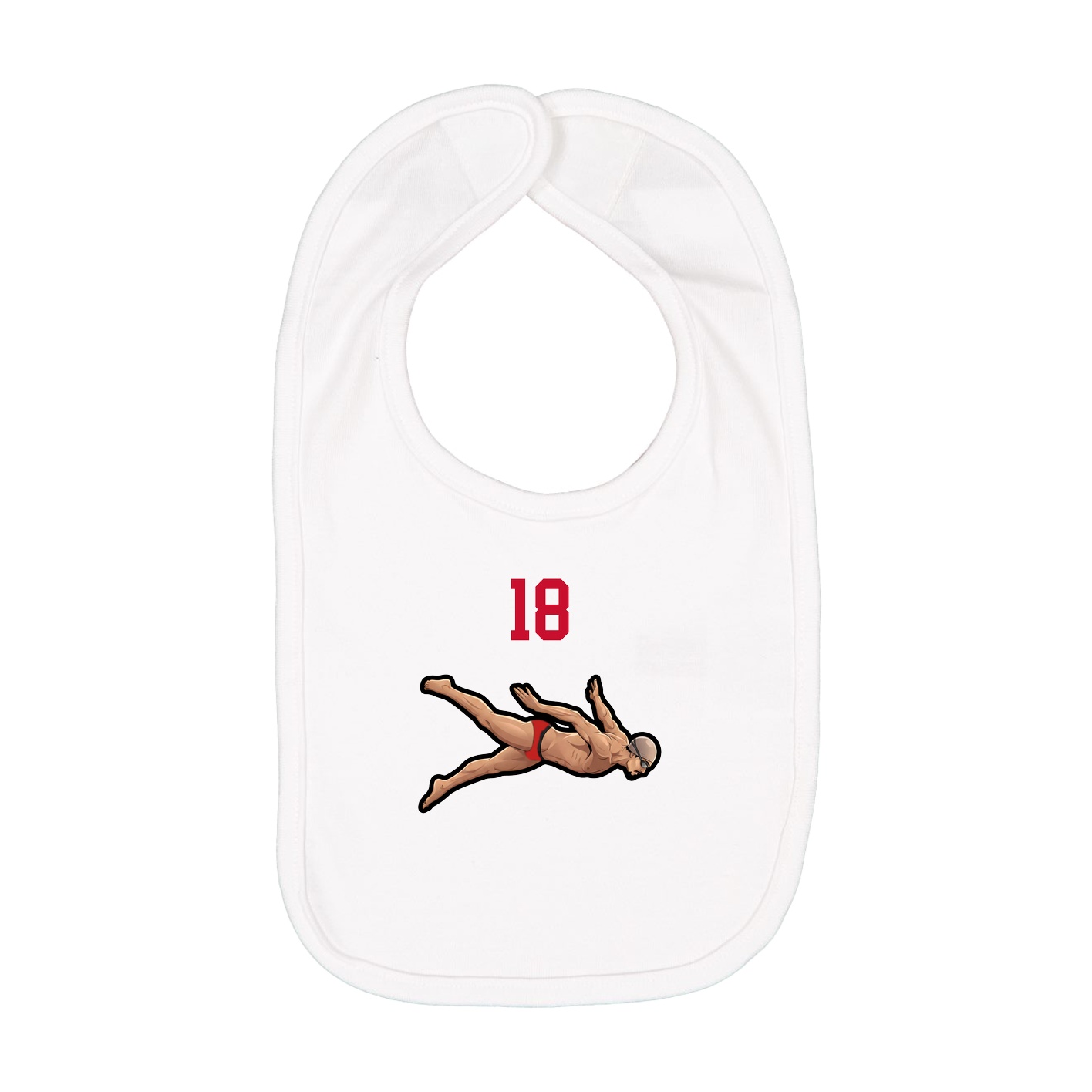 Infant Bib — Number Top in White
