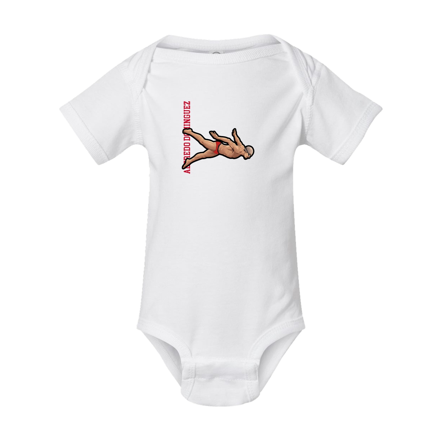 Baby Onesie — Name Vertical in White