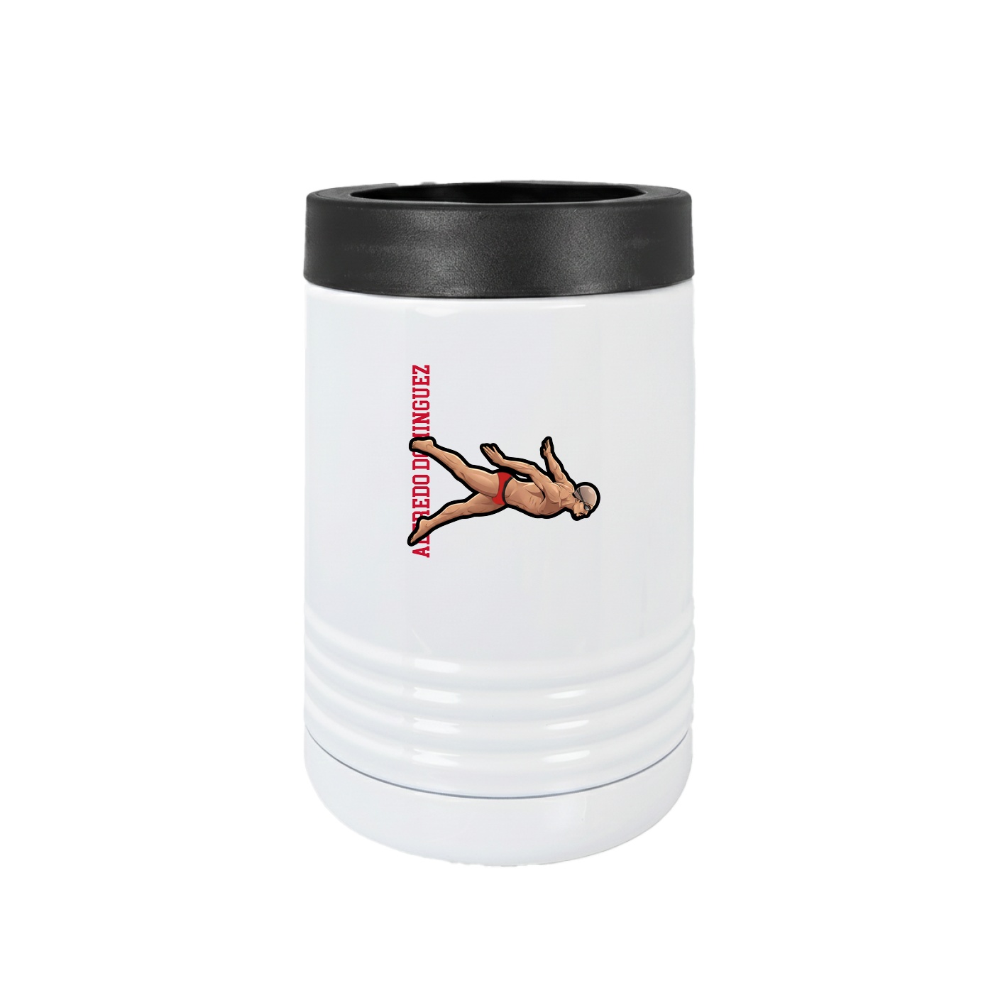 Beverage Holder — Name Vertical in White