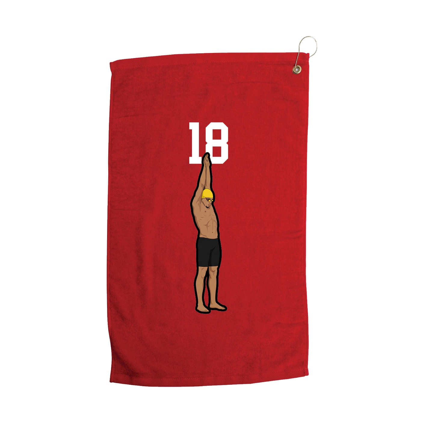 Golf Towel — Number Top in Red