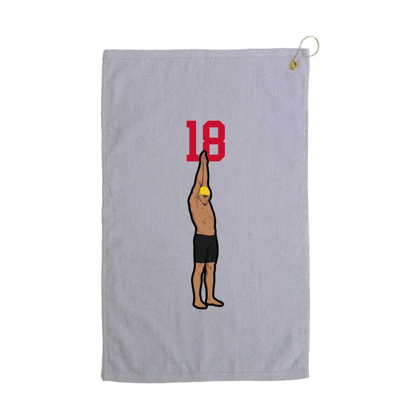 Golf Towel — Number Top in Grey
