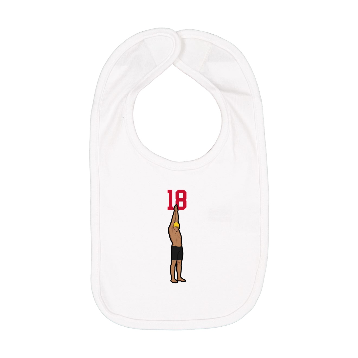 Infant Bib — Number Top in White