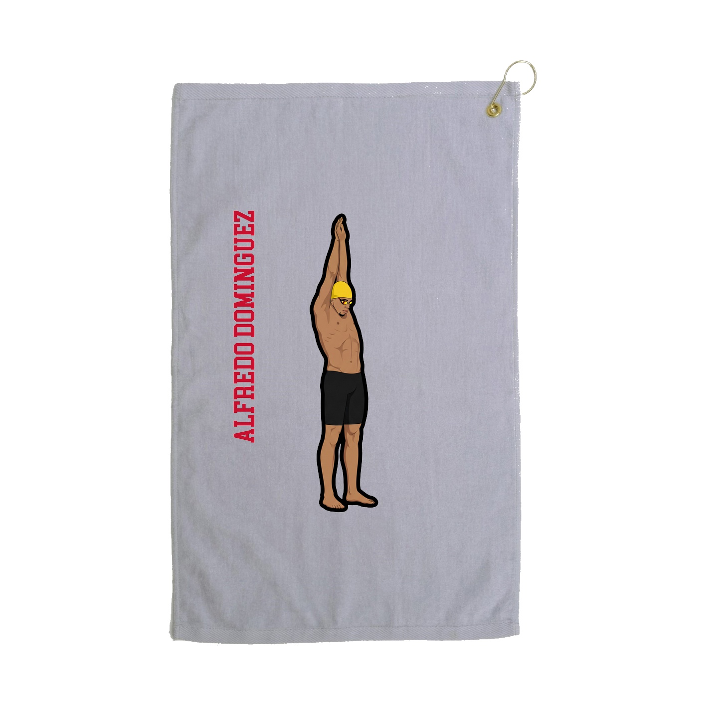 Golf Towel — Name Vertical in Grey