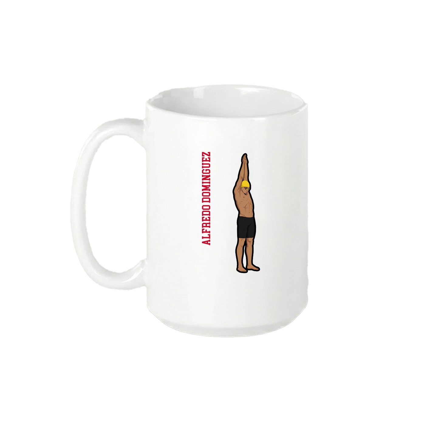 15oz Coffee Mug — Name Vertical in White