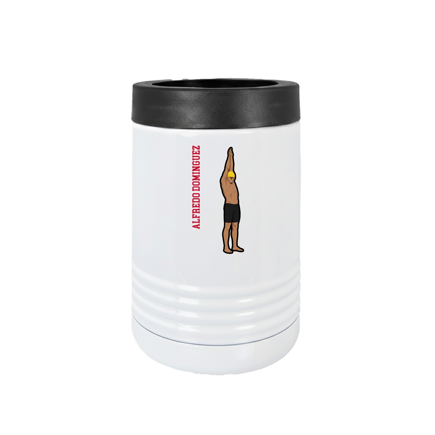 Beverage Holder — Name Vertical in White