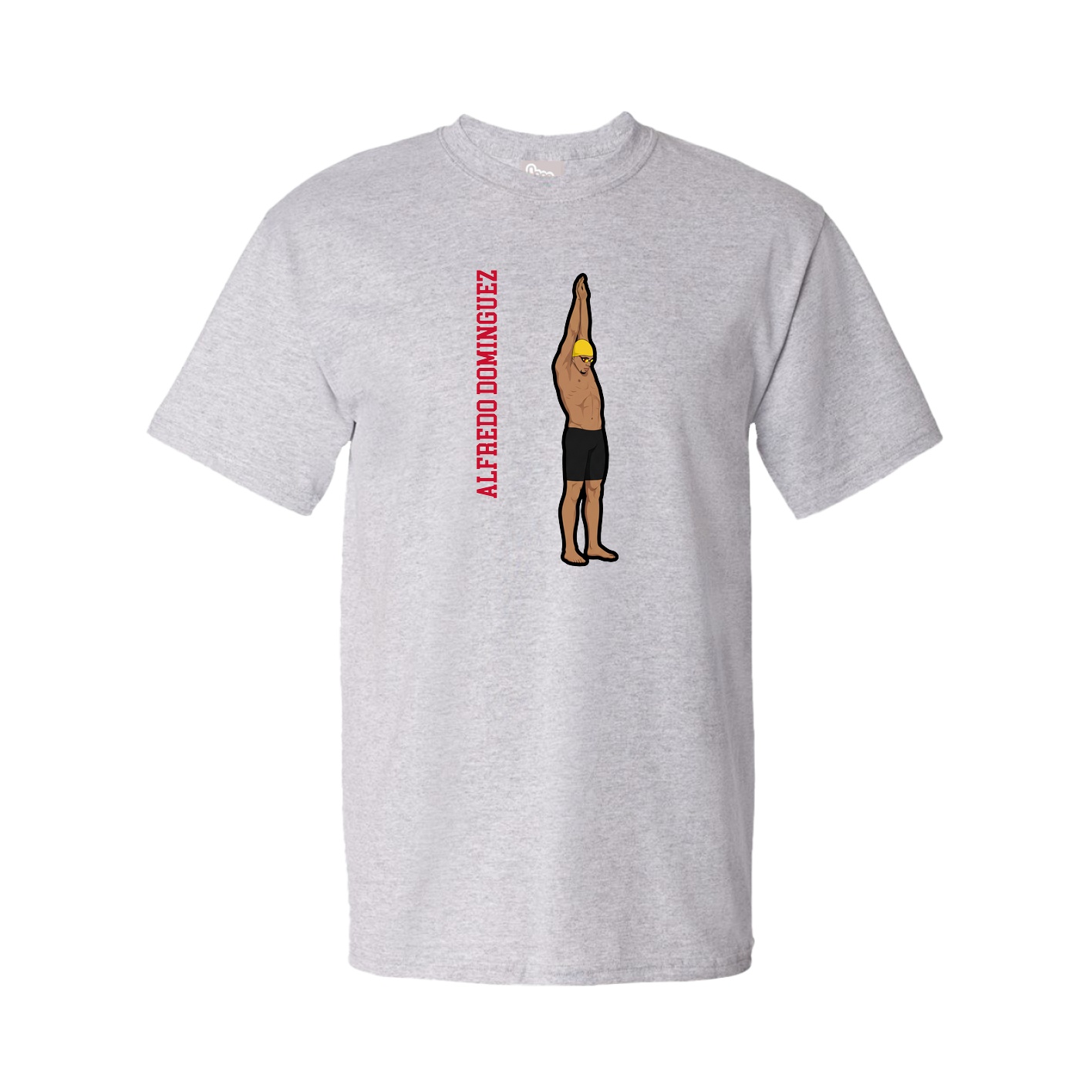 Tee — Name Vertical in Grey