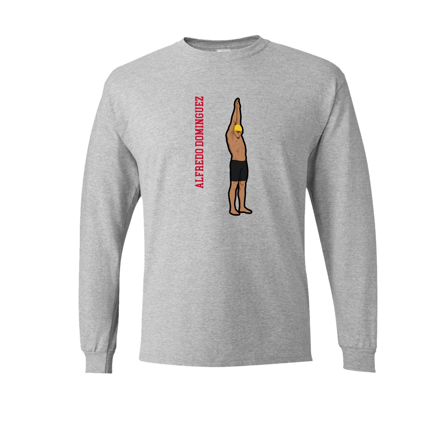 Long Sleeve Tee — Name Vertical in Grey