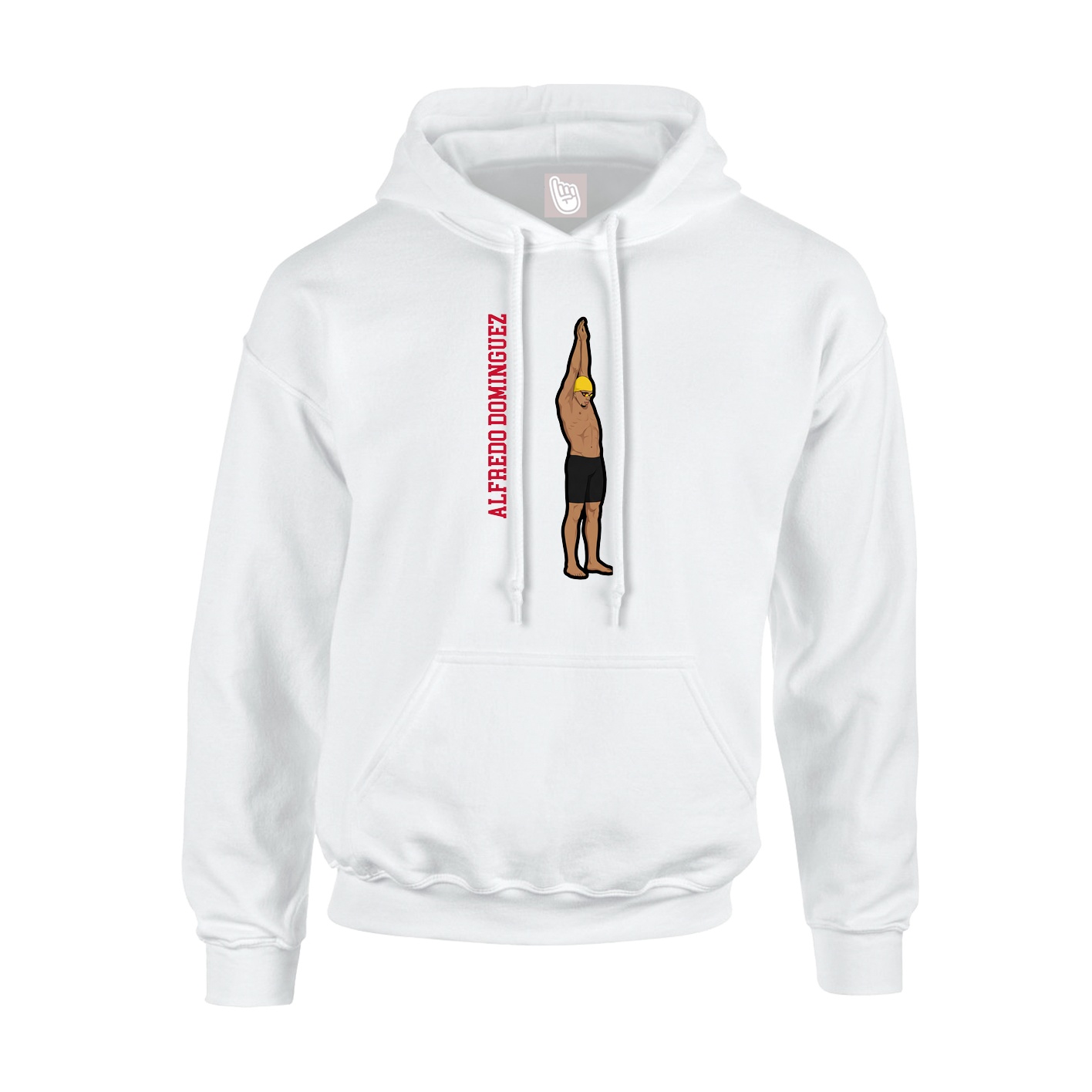 Hoodie — Name Vertical in White