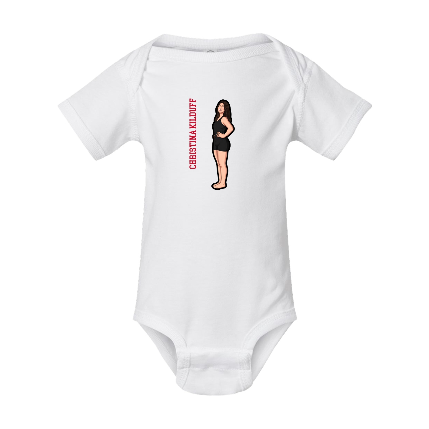Baby Onesie — Name Vertical in White