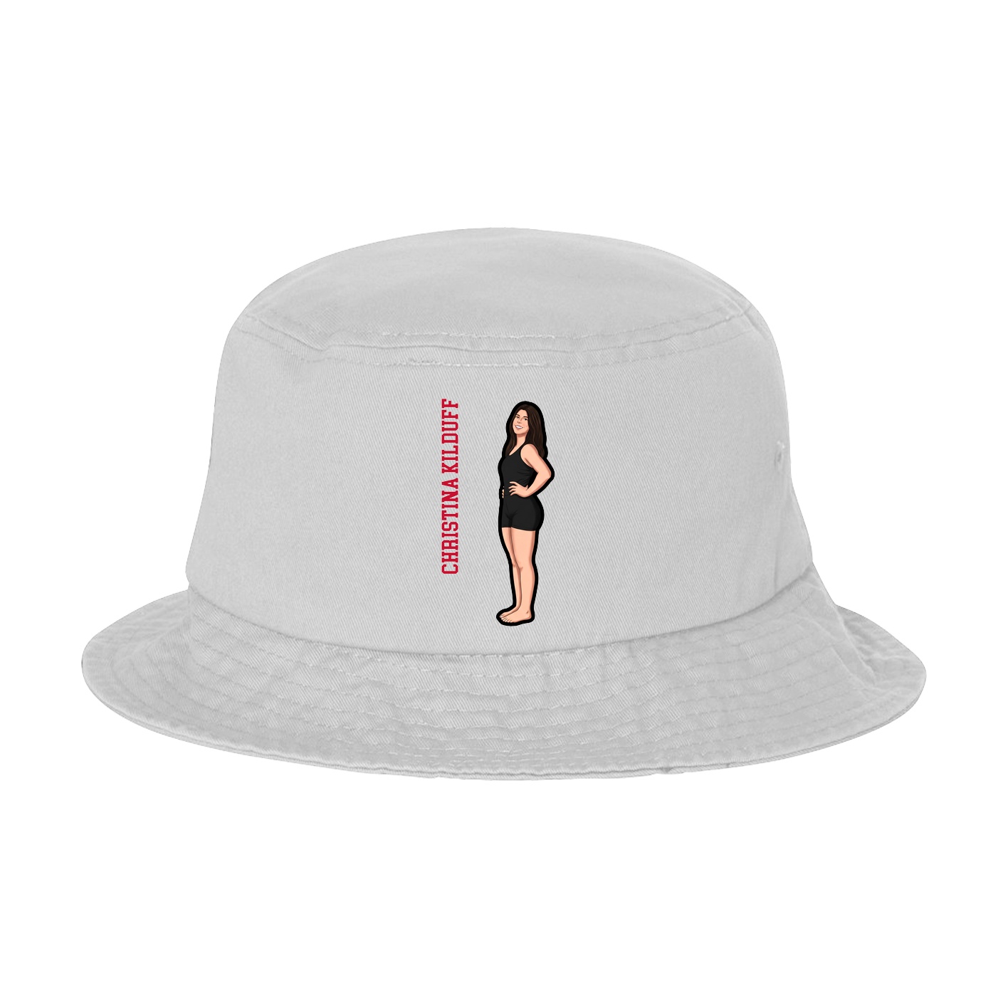 Bucket Cap — Name Vertical in White