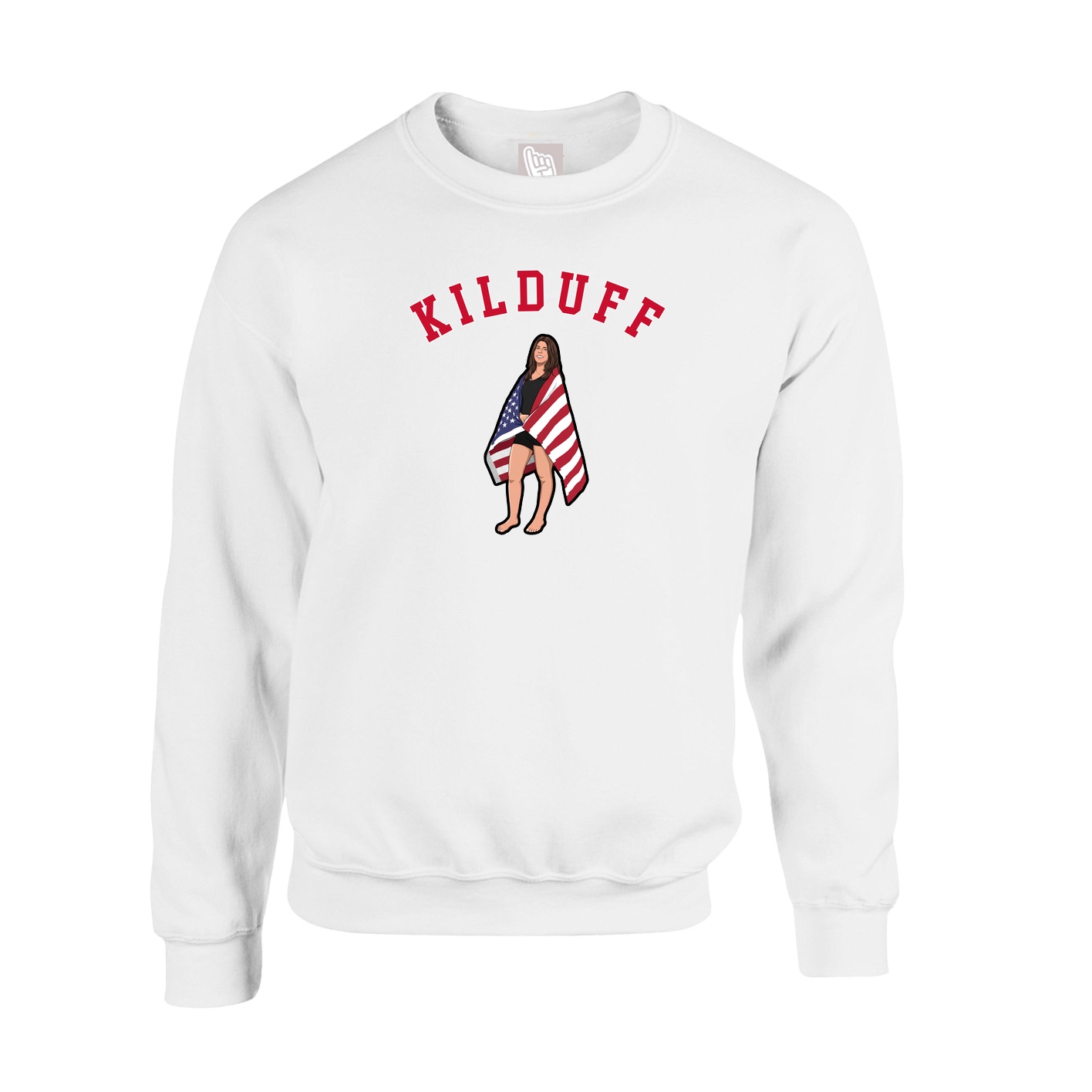 Fleece Crew — Shirsey Arch in White