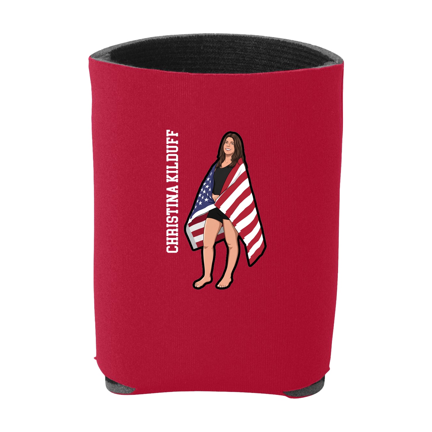 Can Holder — Name Vertical in Red