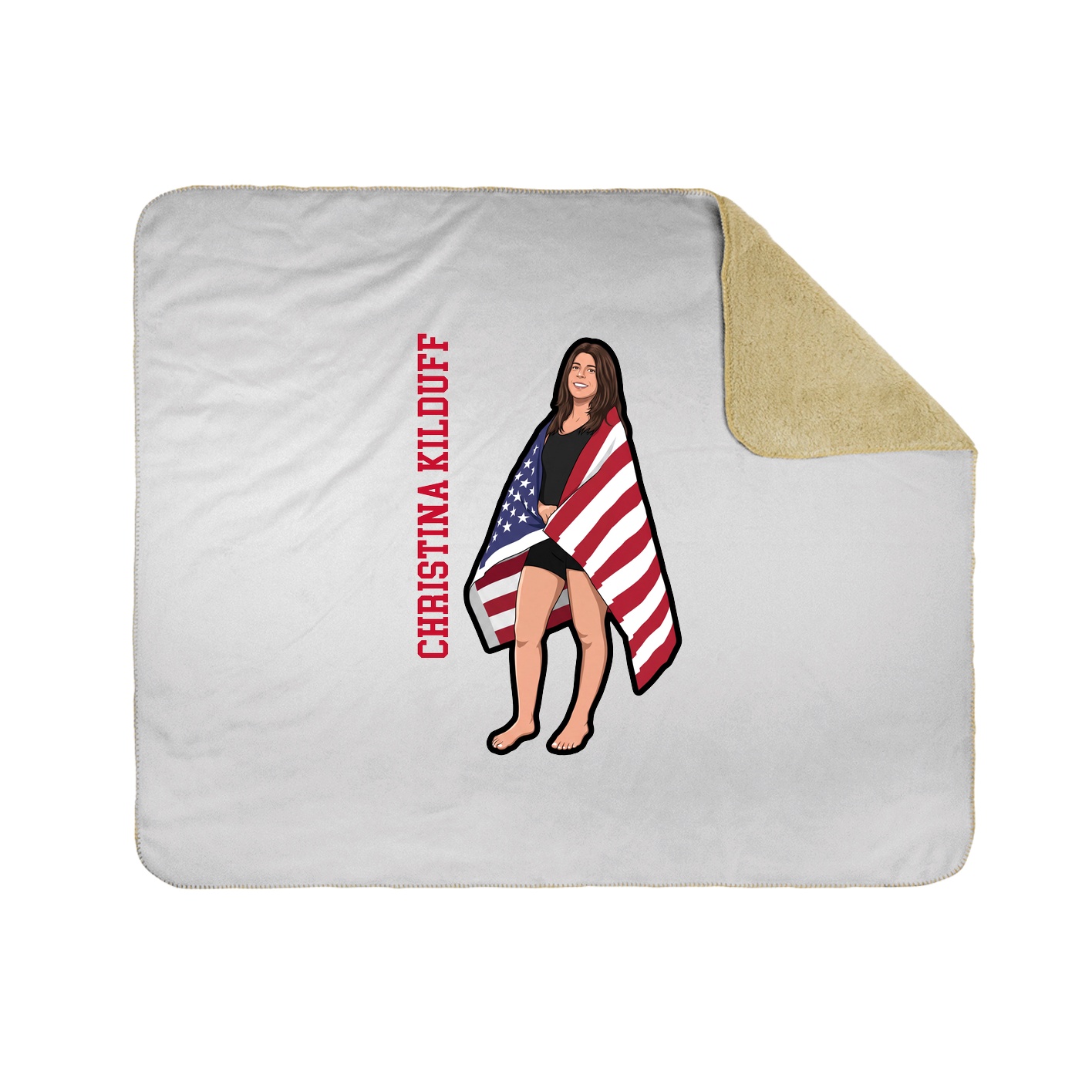Throw Blanket — Name Vertical in White