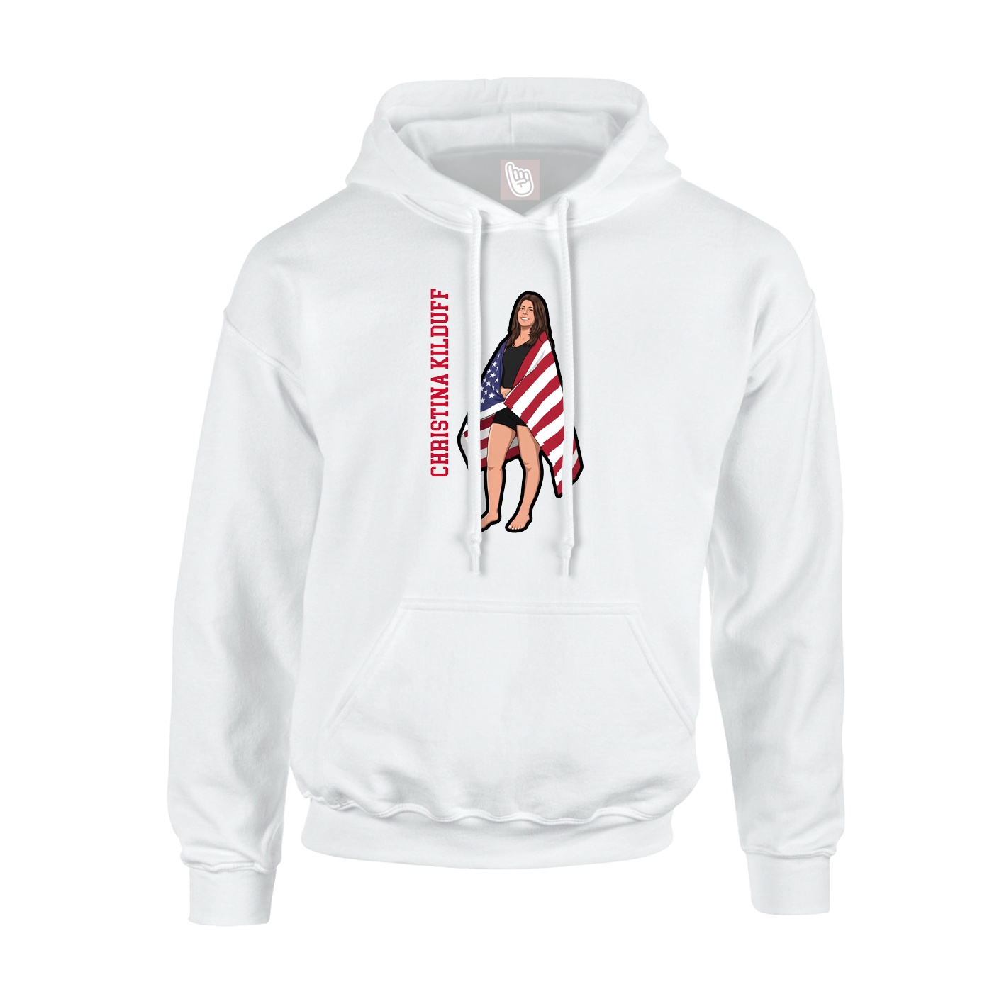Hoodie — Name Vertical in White
