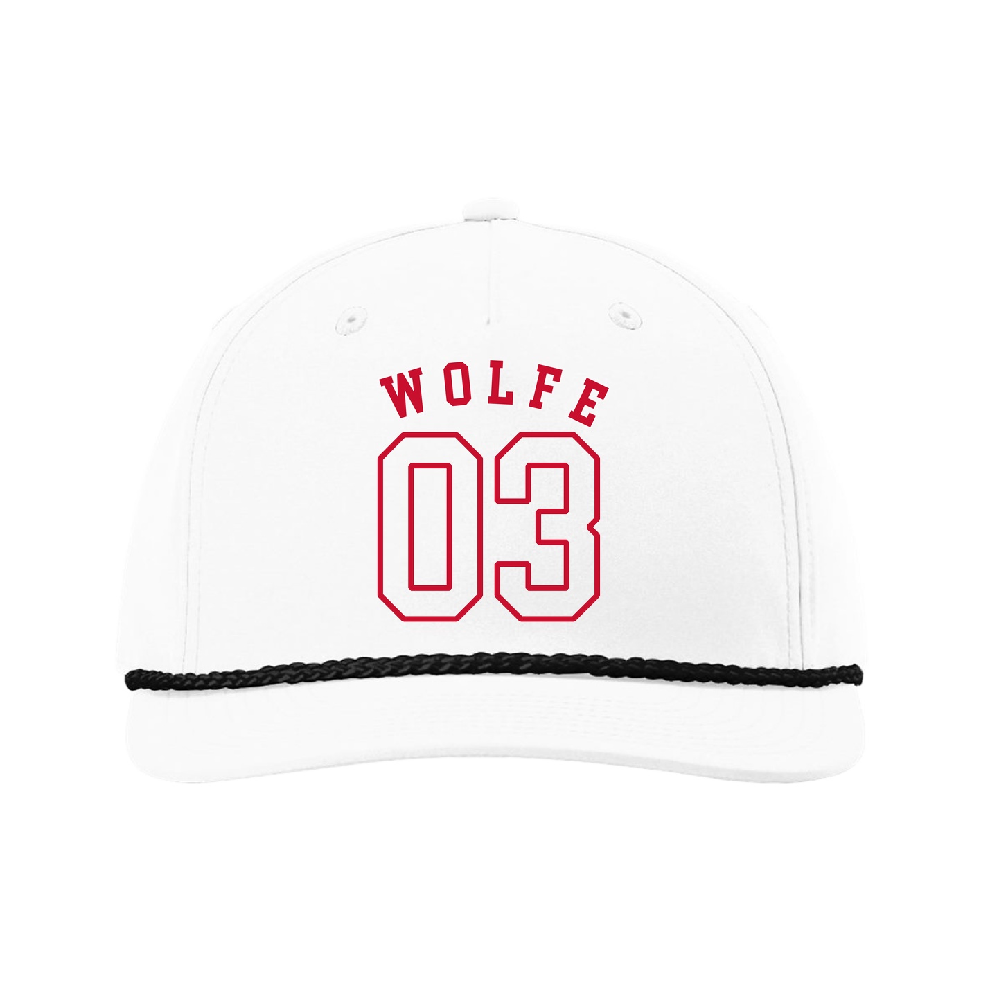 Five-Panel Classic Rope Cap — Shirsey Arch in White