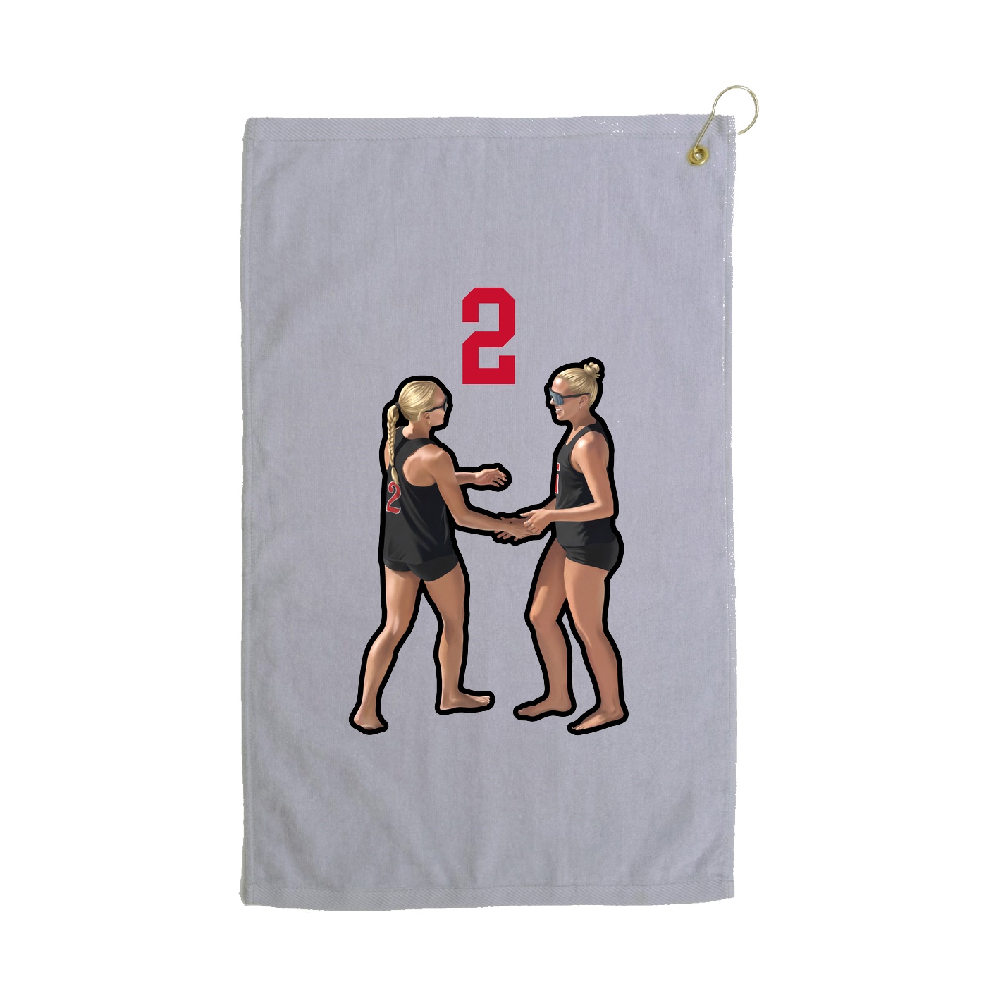 Golf Towel — Number Top in Grey