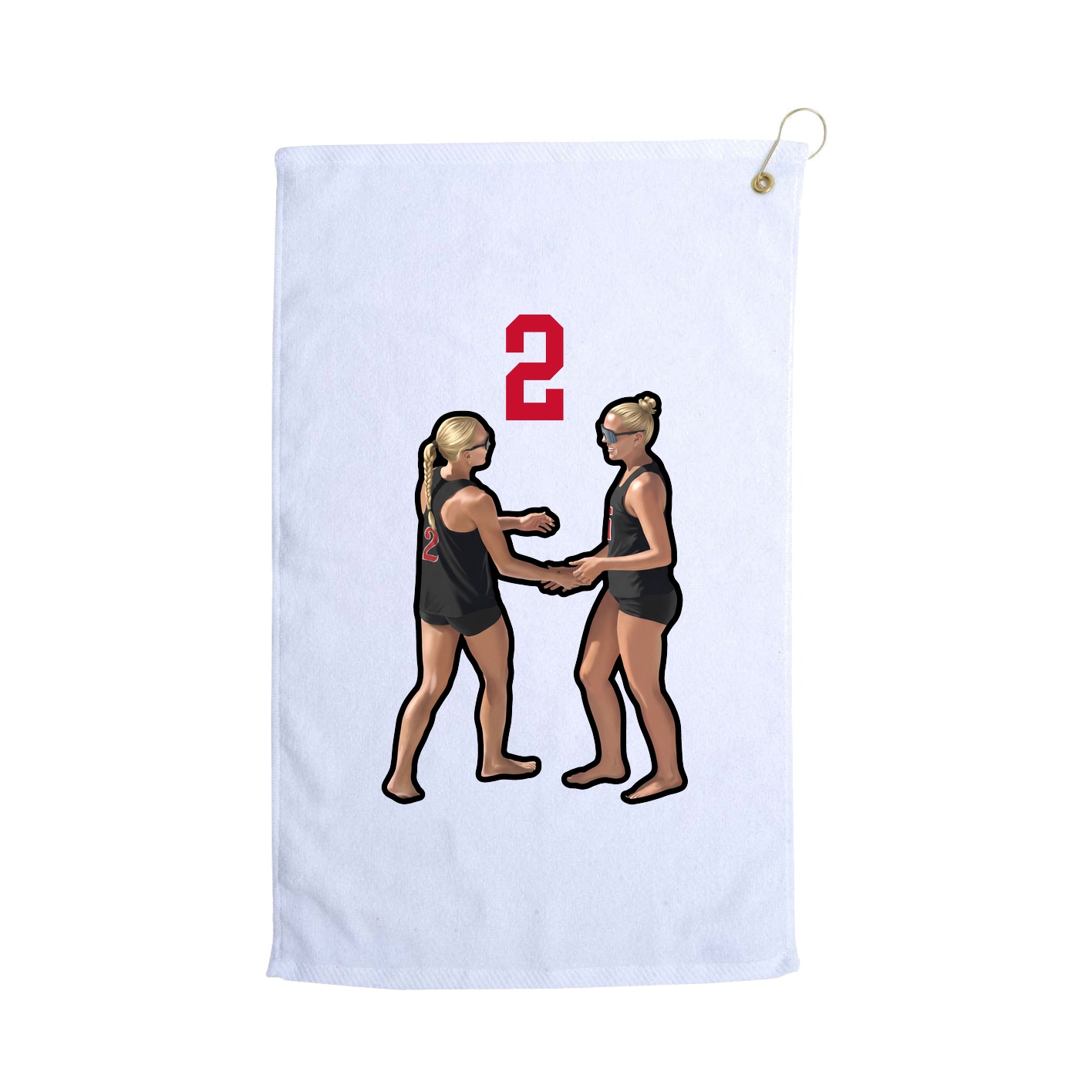 Golf Towel — Number Top in White