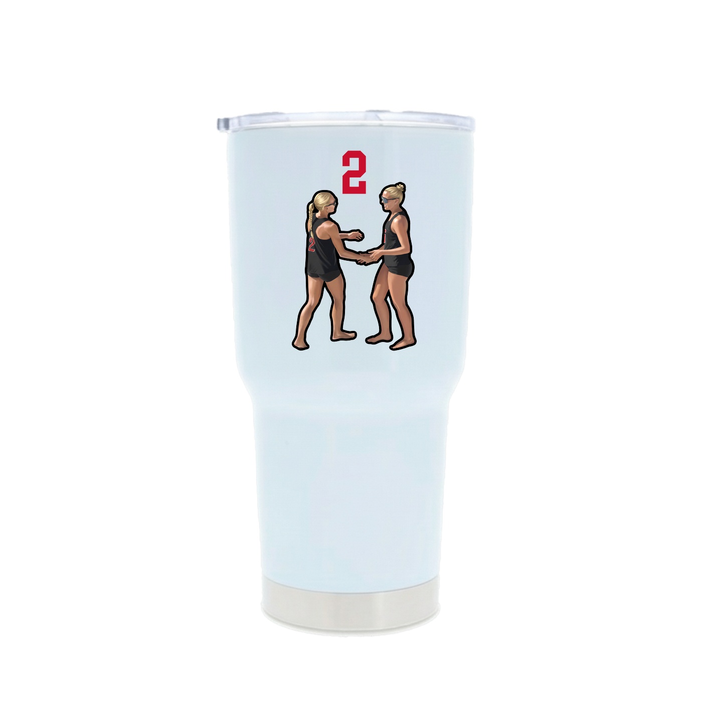 30oz Stainless Steel Tumbler — Number Top in White