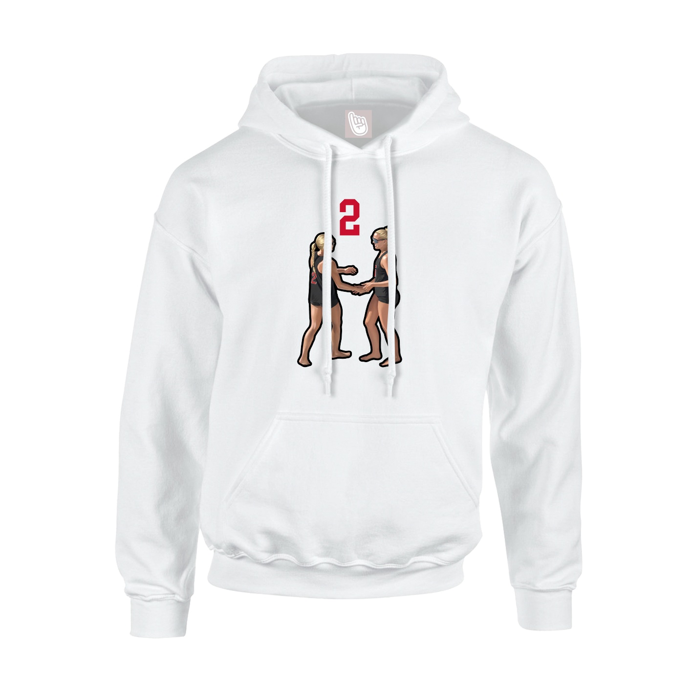 Youth Hoodie — Number Top in White