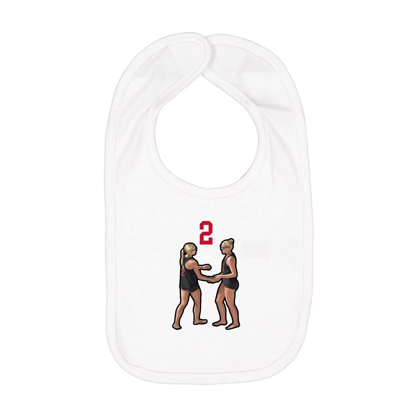 Infant Bib — Number Top in White