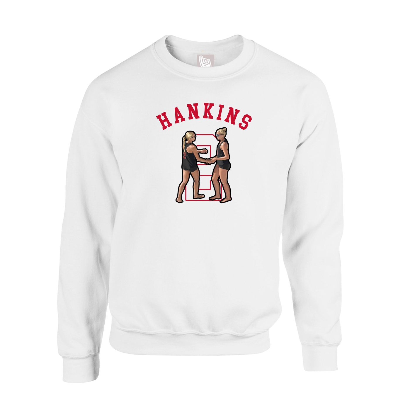 Fleece Crew — Shirsey Arch in White