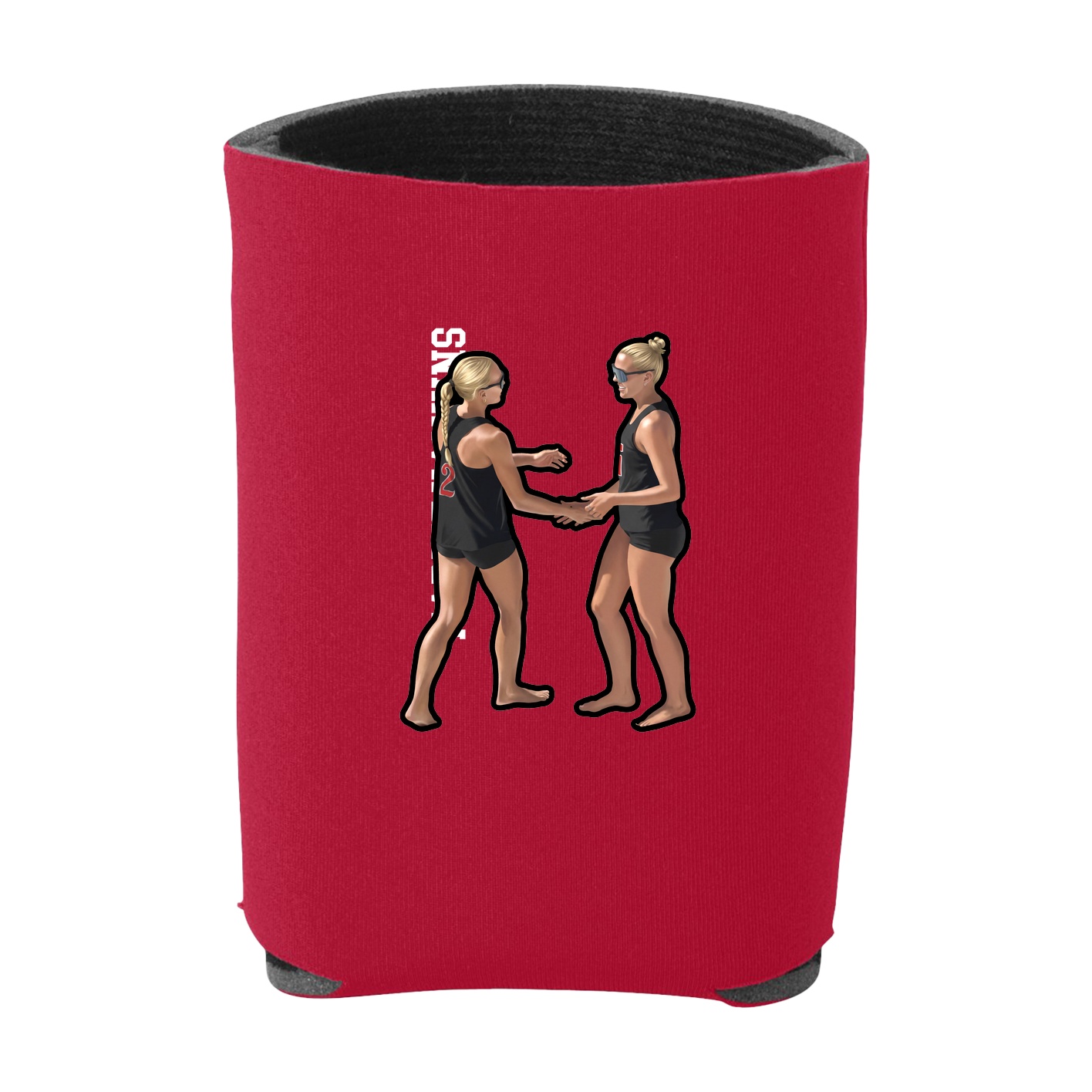 Can Holder — Name Vertical in Red