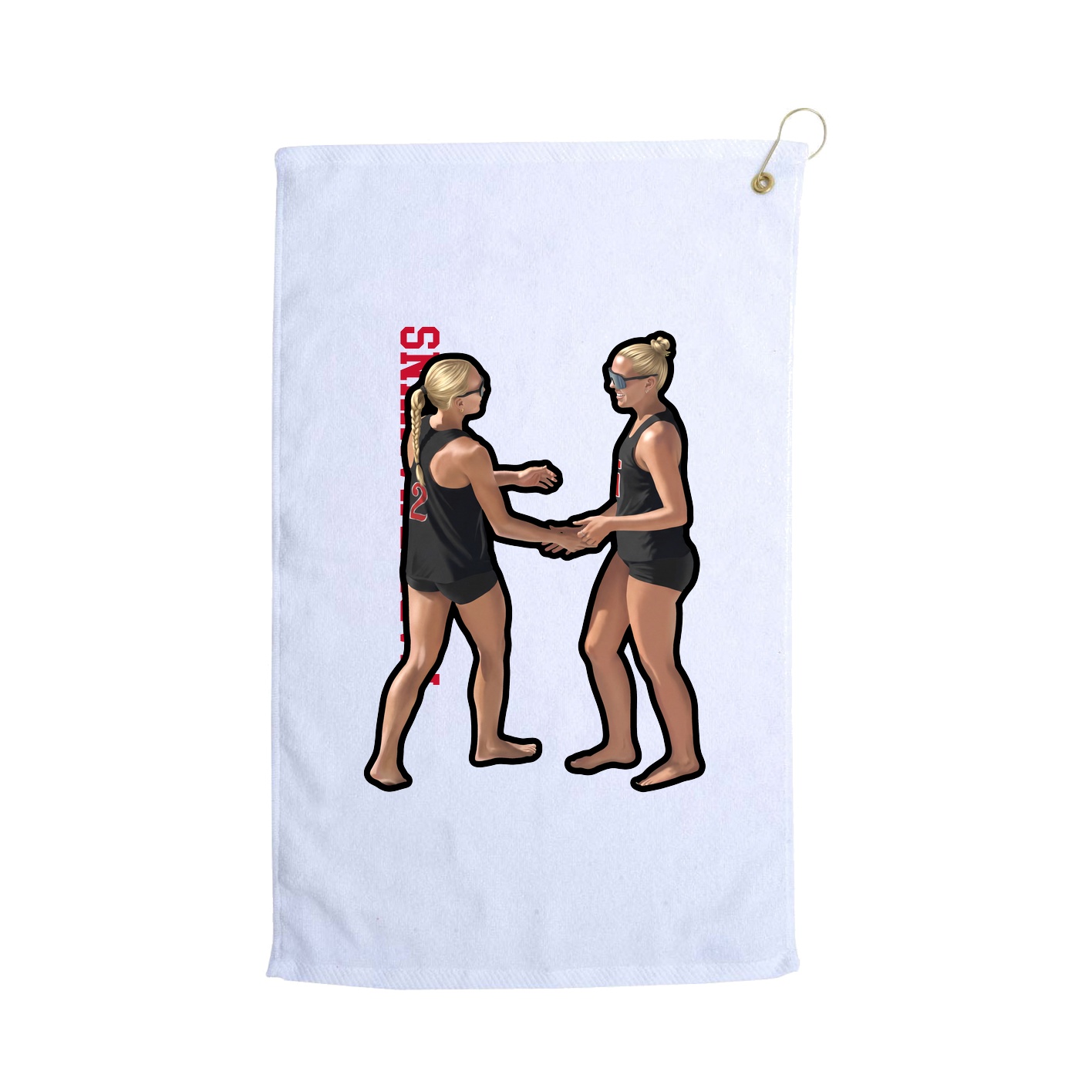Golf Towel — Name Vertical in White