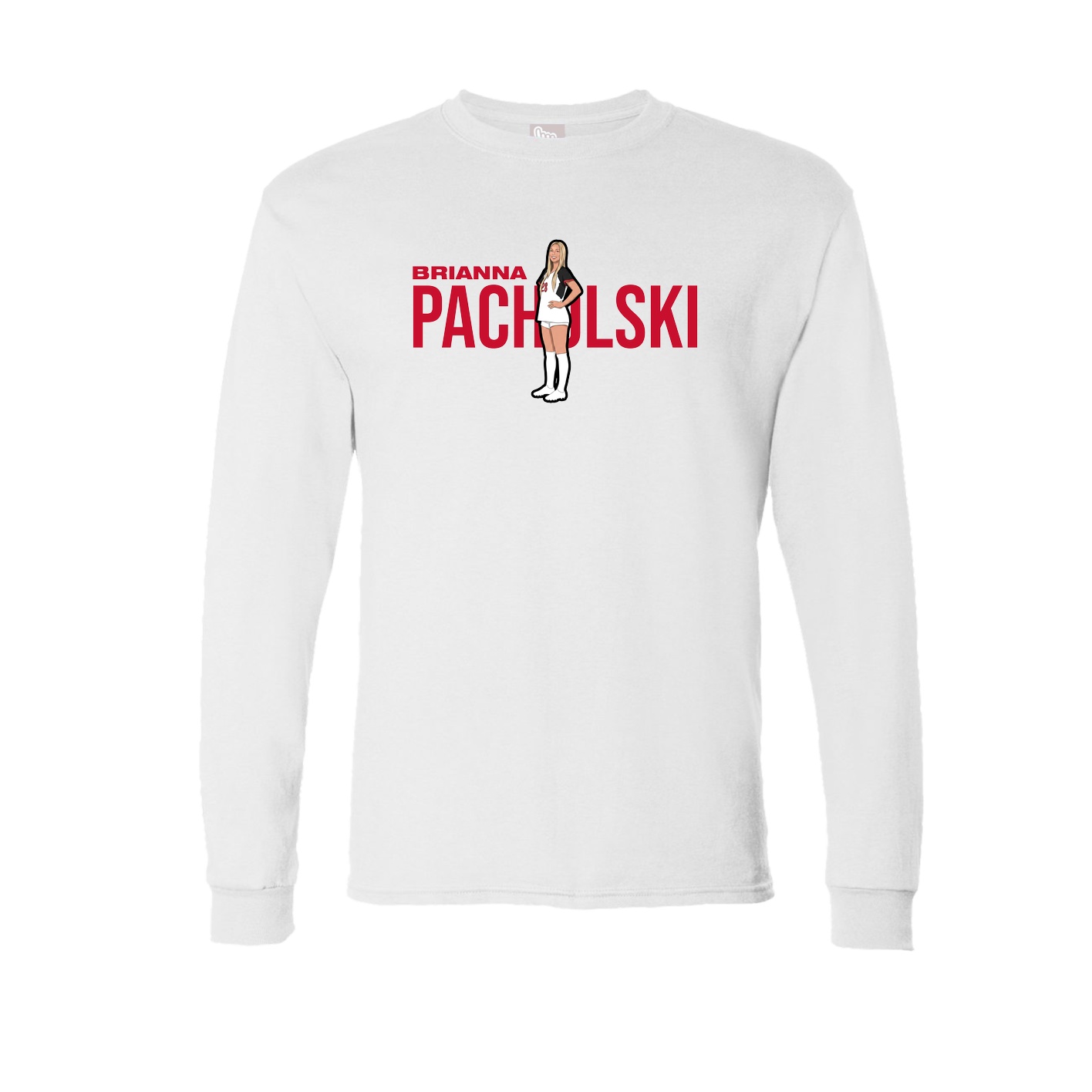 Long Sleeve Tee — Player Name in White