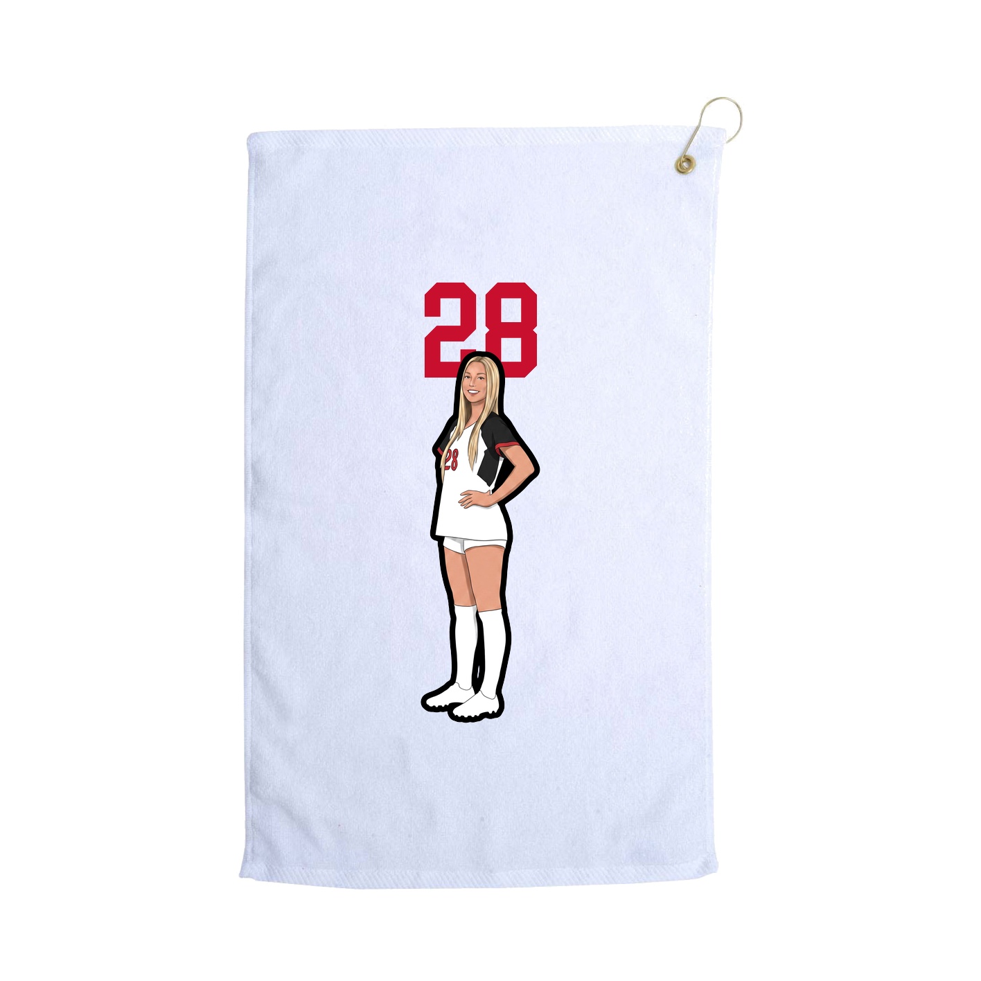 Golf Towel — Number Top in White