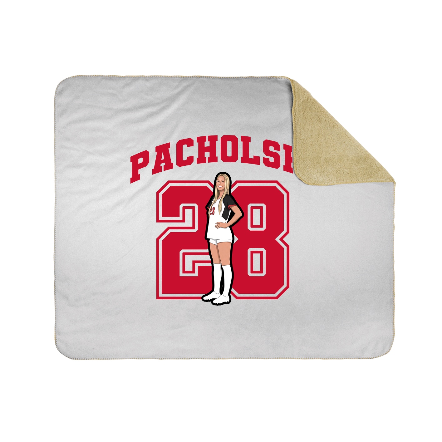Throw Blanket — Number in White