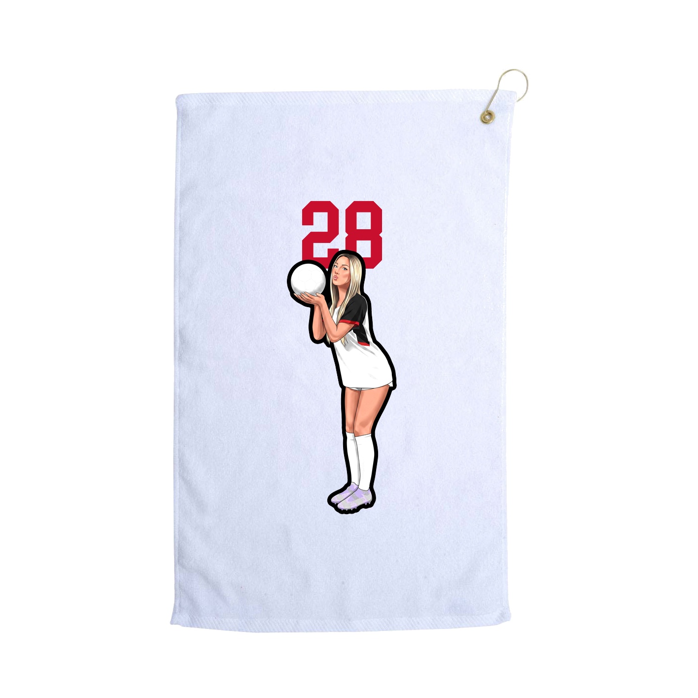 Golf Towel — Number Top in White