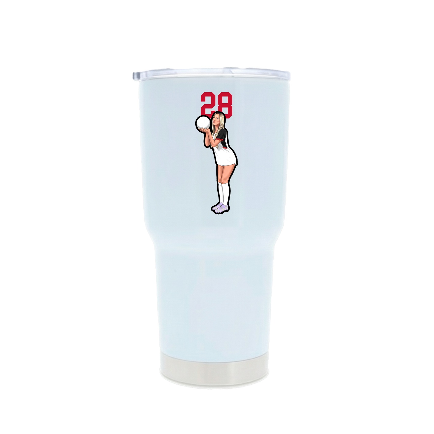 30oz Stainless Steel Tumbler — Number Top in White